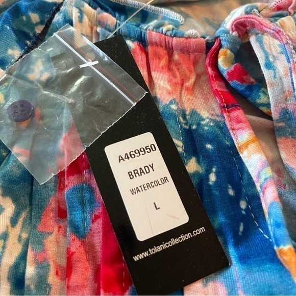 NWT Tolani Collection LongSleeve V-Neck Blouse with front tie. Size L Brady - Picture 6 of 16